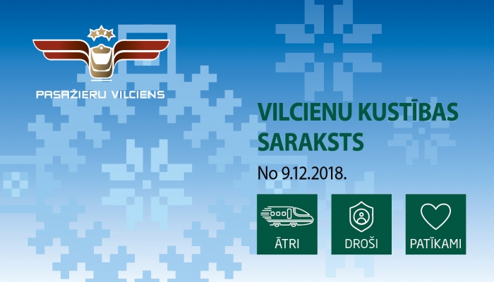 9. decembrī stājies spēkā ziemas sezonas vilcienu kustības saraksts