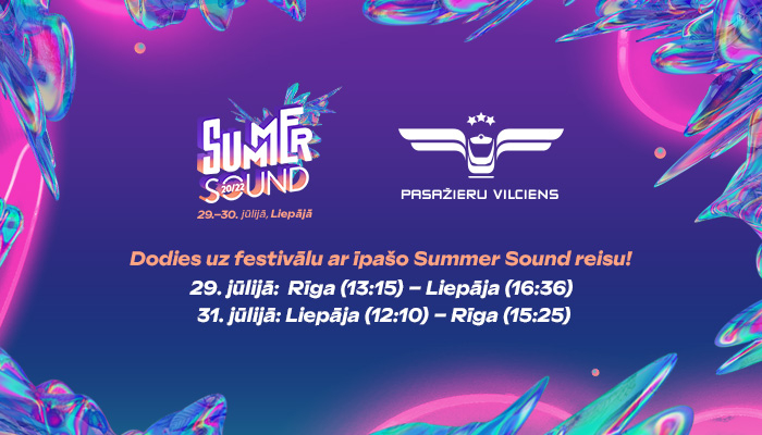 Papildu vilcieni Summer Sound festivāla apmeklētājiem Liepājā